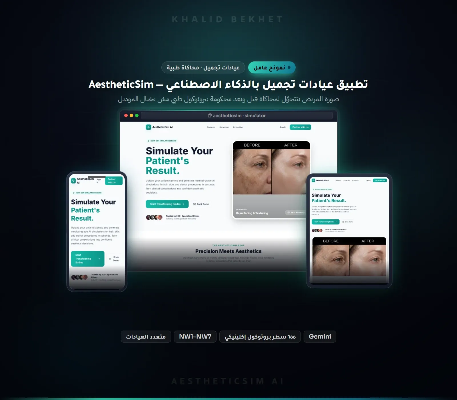 AestheticSim AI: تطبيق ويب لعيادات التجميل يحاكي نتيجة الإجراء بالذكاء الاصطناعي