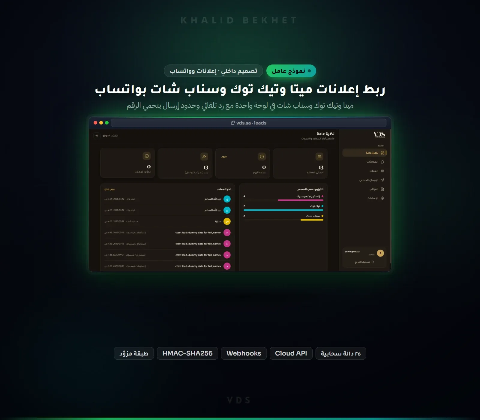 ربط إعلانات ميتا وتيك توك وسناب شات بواتساب في لوحة واحدة: نظام VDS
